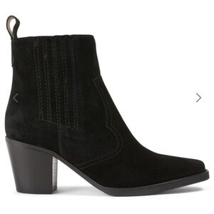 GANNI Black Suede Western Ankle Booties